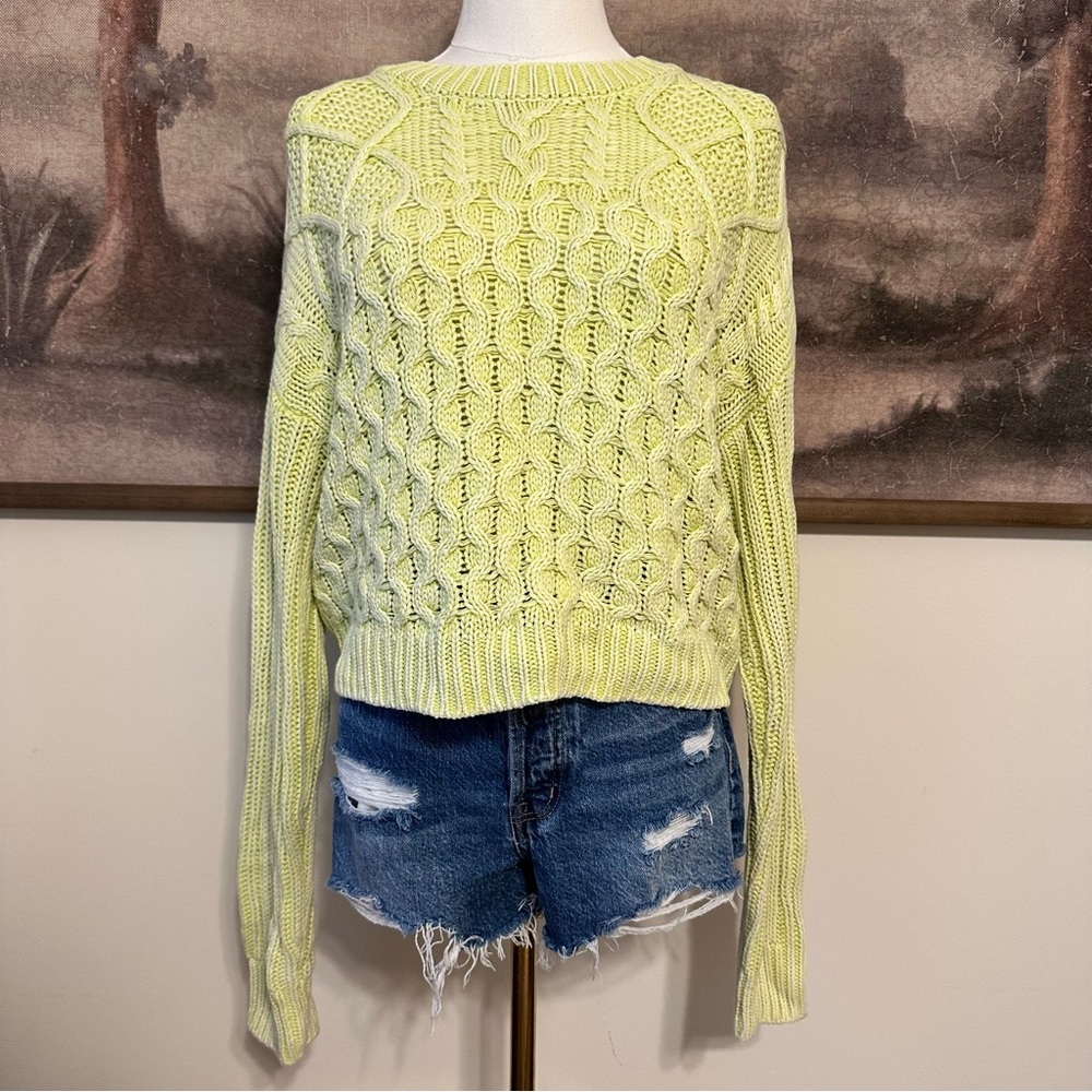 Aeropostale Women's Long Sleeve Knit Top - Light Yellow